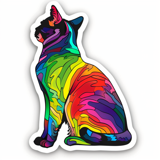 American Shorthair Cat majestic Expressive surreal Vinyl Decal Sticker for Car, Laptop, Tumbler and more # F019854-4" x 4"