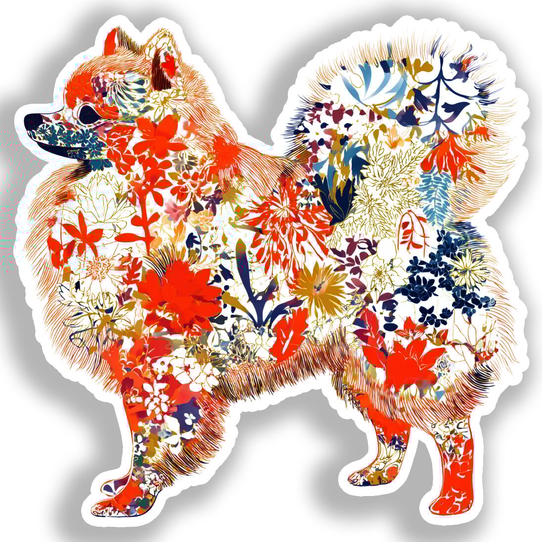Pomeranian Dog Vinyl Decal Sticker for Car, Laptop, Tumbler and more # A017421-4" x 4"