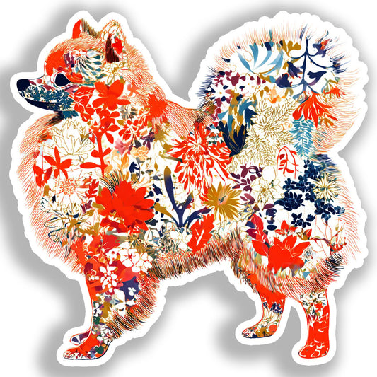 Pomeranian Dog Vinyl Decal Sticker for Car, Laptop, Tumbler and more # A017421-4" x 4"