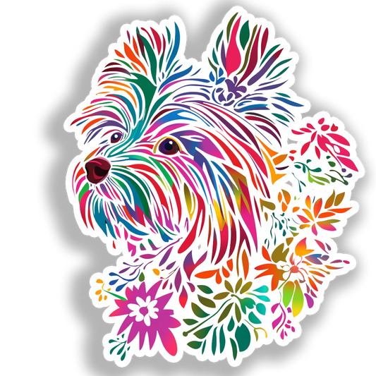 Yorkshire Terrier Dog Vinyl Decal Sticker for Car, Laptop, Tumbler and more # A017079-4" x 4"
