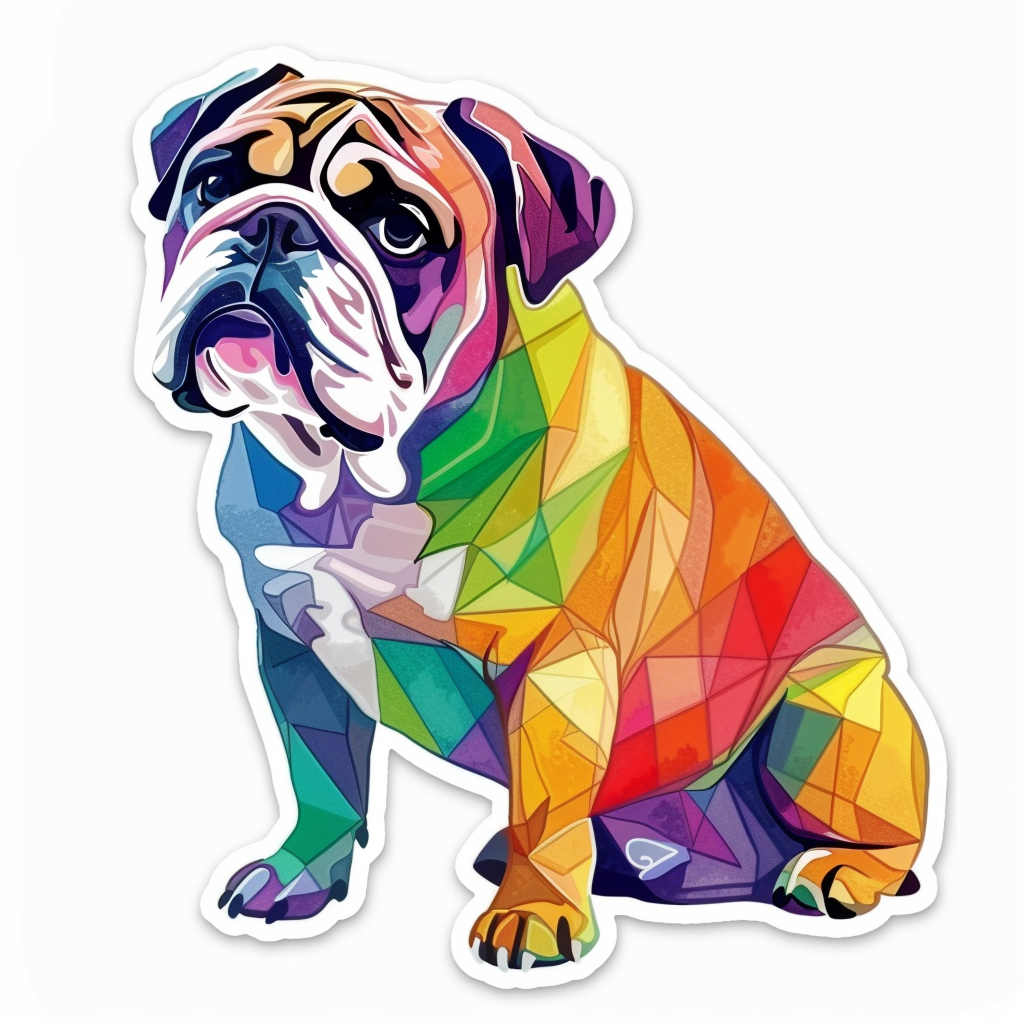 Bulldog Dog majestic Expressive surreal Vinyl Decal Sticker for Car, Laptop, Tumbler and more # F017340