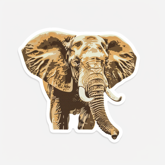 Elephant Expressive surreal Vinyl Decal Sticker for Car, Laptop, Tumbler and more # F022198-4" x 4"