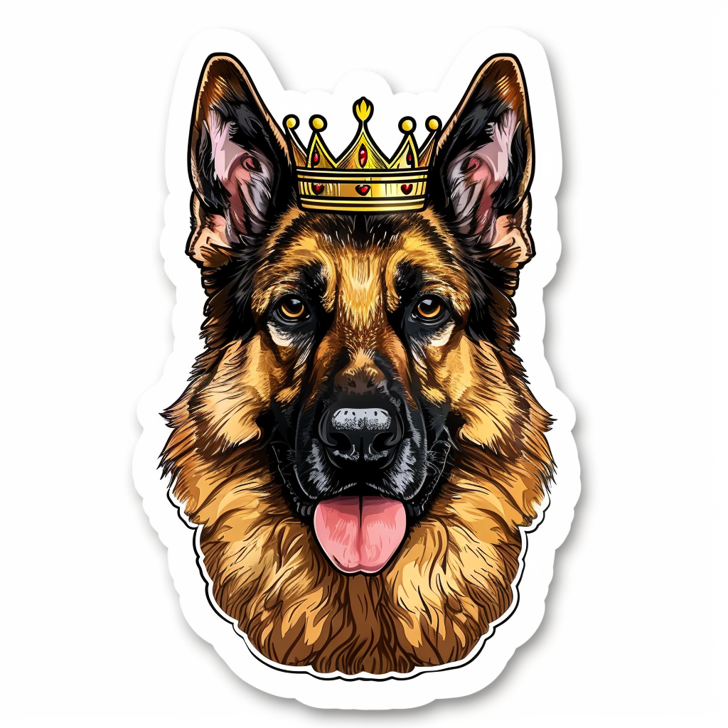 German Shepherd Dog crowned Vinyl Decal Sticker for Car, Laptop, Tumbler and more # F011470