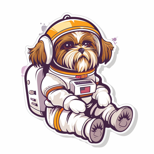 Adorable Shih Tzu Dog Expressive surreal Vinyl Decal Sticker for Car, Laptop, Tumbler and more # F018448