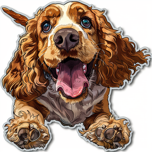 Sticker of a Cocker Spaniel Dog majestic Expressive surreal Vinyl Decal Sticker for Car, Laptop, Tumbler and more # F020165