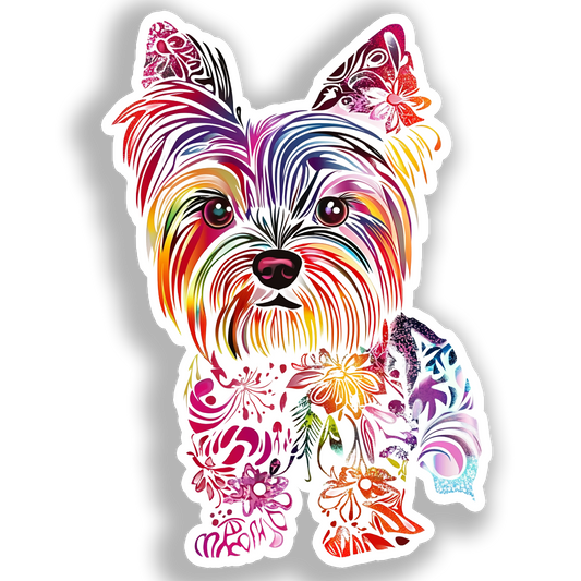 Yorkshire Terrier Dog Vinyl Decal Sticker for Car, Laptop, Tumbler and more # A017076-4" x 4"