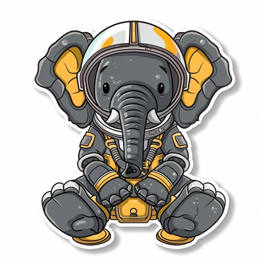 Elephant Expressive surreal Vinyl Decal Sticker for Car, Laptop, Tumbler and more # F022375-4" x 4"