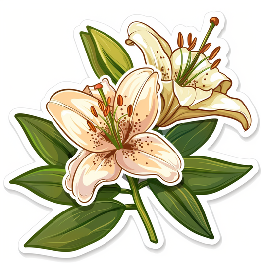 Lily flower majestic Expressive surreal Vinyl Decal Sticker for Car, Laptop, Tumbler and more # F023184