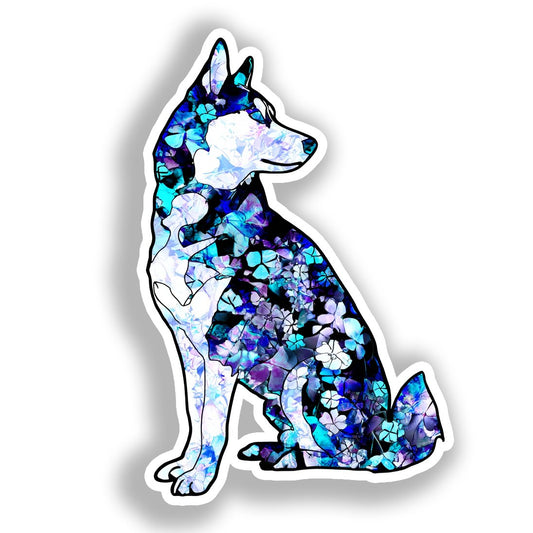 Siberian Husky Dog Vinyl Decal Sticker for Car, Laptop, Tumbler and more # A019181-4" x 4"