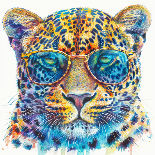 Leopard majestic Expressive surreal Vinyl Decal Sticker for Car, Laptop, Tumbler and more # F022413