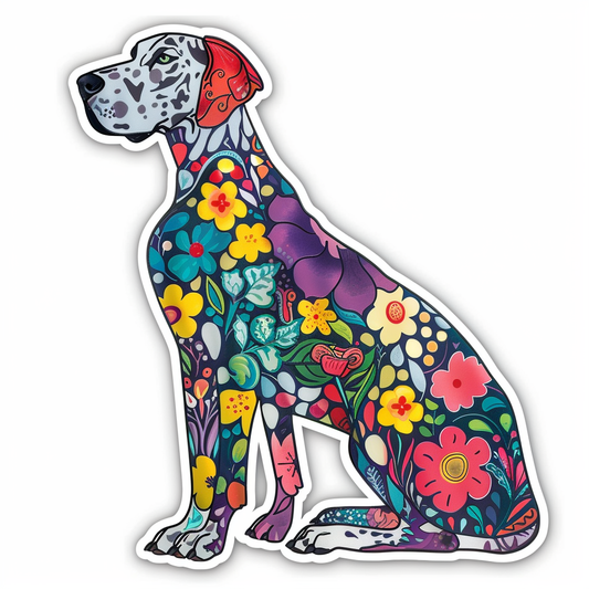 Adorable Great Dane Dog Expressive surreal Vinyl Decal Sticker for Car, Laptop, Tumbler and more # F017793