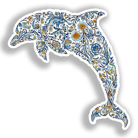 Dolphin Vinyl Decal Sticker for Car, Laptop, Tumbler and more # A018586-4" x 4"
