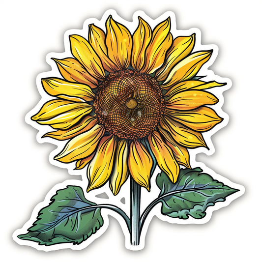 Sunflower flower majestic Expressive surreal Vinyl Decal Sticker for Car, Laptop, Tumbler and more # F023037