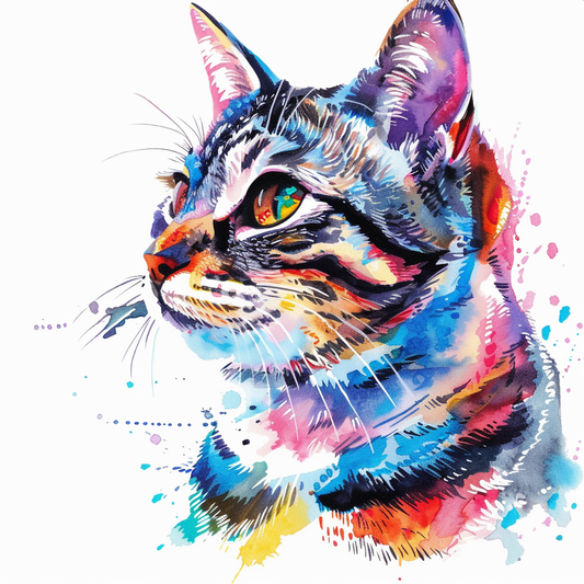 American Shorthair Cat majestic Expressive surreal Vinyl Decal Sticker for Car, Laptop, Tumbler and more # F019861-4" x 4"