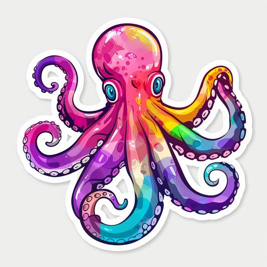 Sticker of an Octopus astronaut majestic Expressive surreal Vinyl Decal Sticker for Car, Laptop, Tumbler and more # F015710