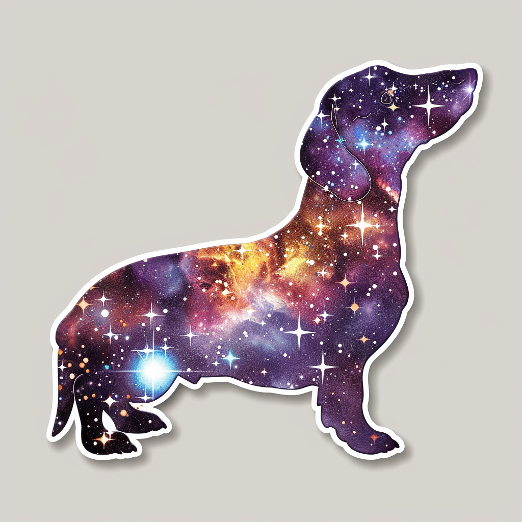 Dachshund Dog galaxy Vinyl Decal Sticker for Car, Laptop, Tumbler and more # F012964