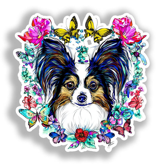 Papillon Dog Vinyl Decal Sticker for Car, Laptop, Tumbler and more # A019241-4" x 4"