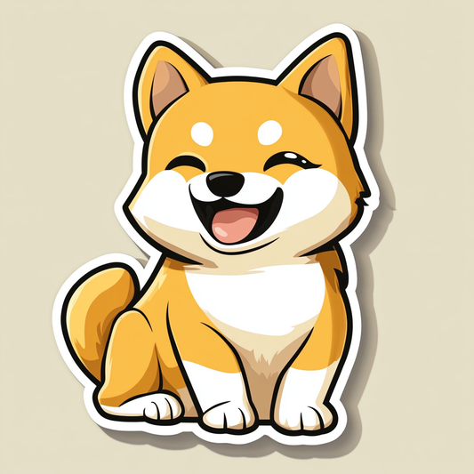 Shiba Inu sticker cartoon style Expressive surreal Vinyl Decal Sticker for Car, Laptop, Tumbler and more # F025848