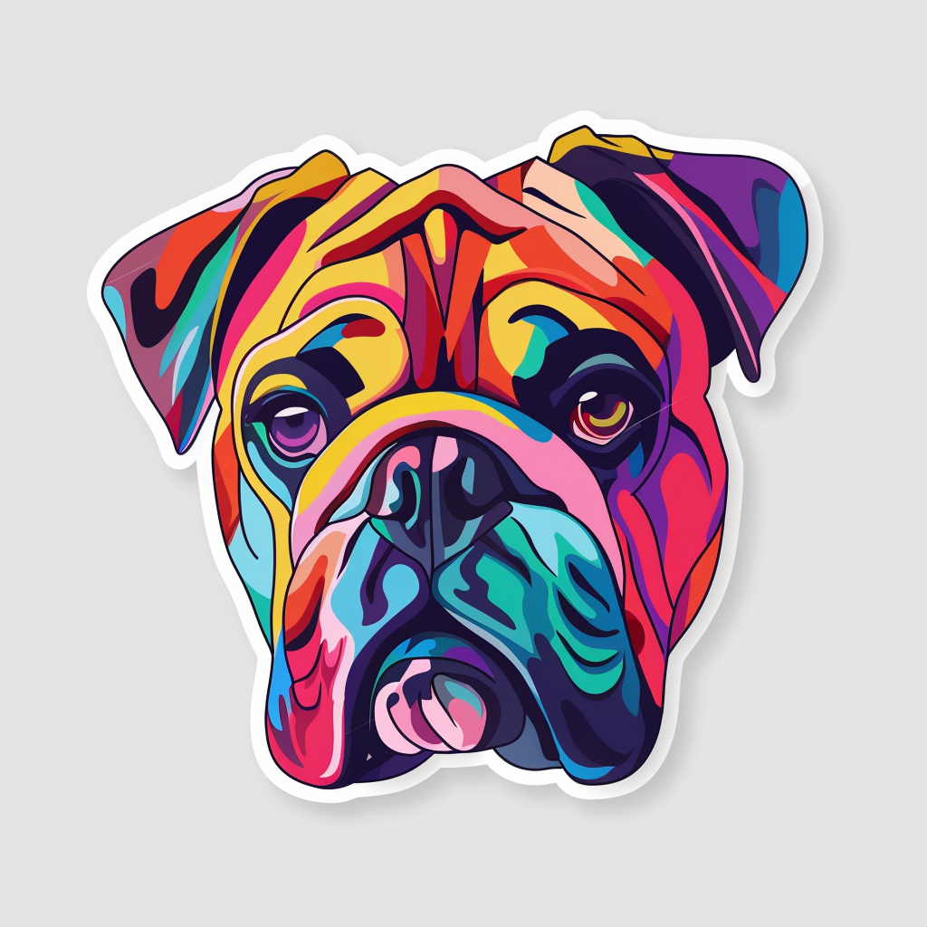 Bulldog Dog majestic Expressive surreal Vinyl Decal Sticker for Car, Laptop, Tumbler and more # F017571