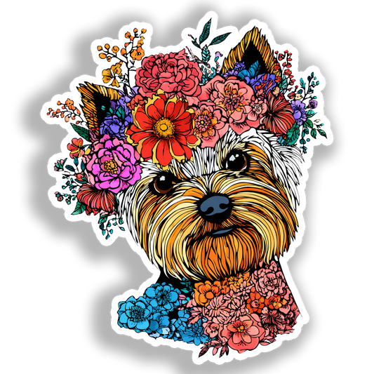 Yorkshire Terrier Dog Vinyl Decal Sticker for Car, Laptop, Tumbler and more # A017183-4" x 4"
