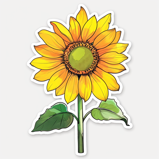 Sunflower flower majestic Expressive surreal Vinyl Decal Sticker for Car, Laptop, Tumbler and more # F023109