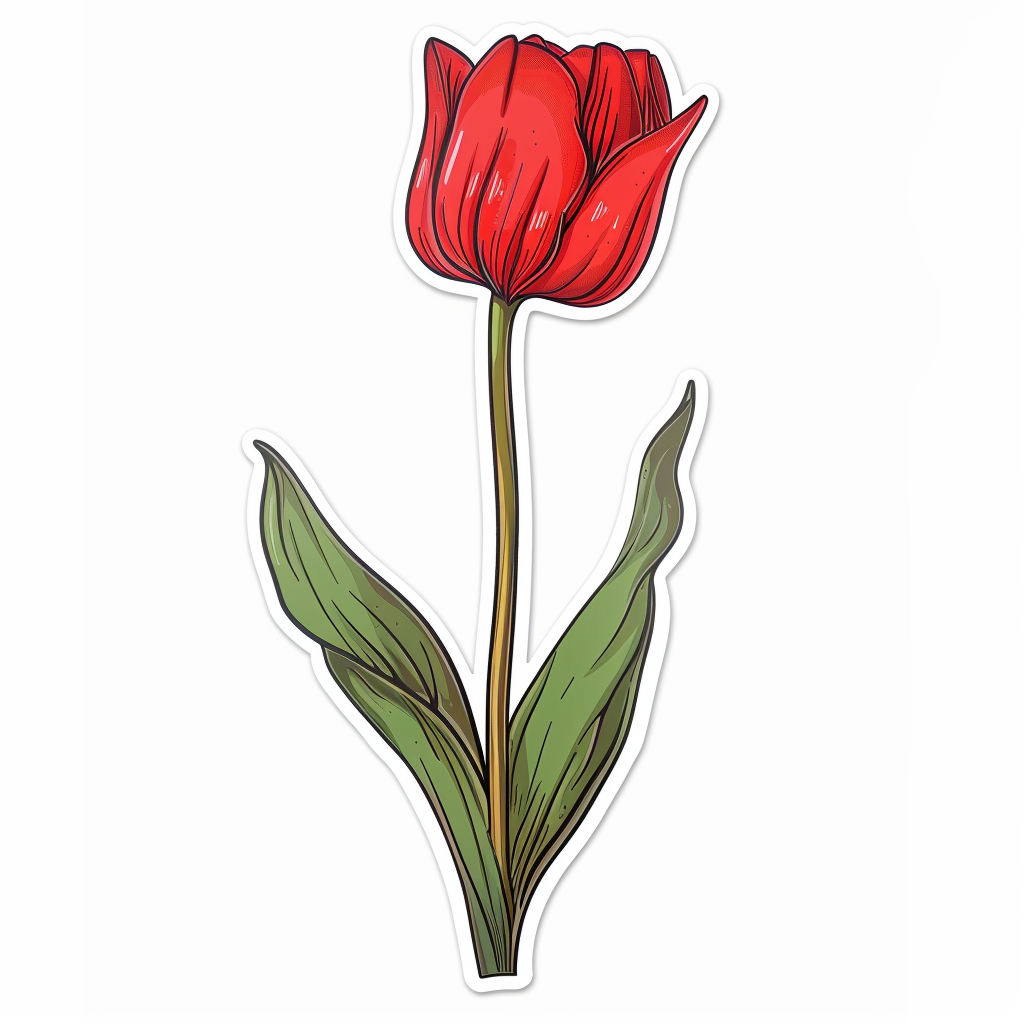 Sticker of a Tulip flower Vinyl Decal Sticker for Car, Laptop, Tumbler and more # F023478