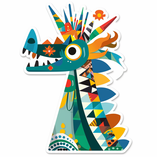 Dragon crowned majestic Expressive surreal Vinyl Decal Sticker for Car, Laptop, Tumbler and more # F019054-4" x 4"