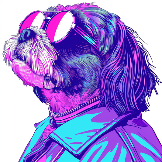 Adorable Shih Tzu Dog Expressive surreal Vinyl Decal Sticker for Car, Laptop, Tumbler and more # F018323