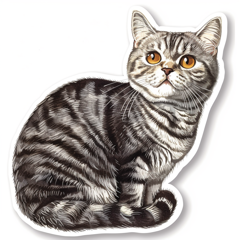 American Shorthair Cat majestic Expressive surreal Vinyl Decal Sticker for Car, Laptop, Tumbler and more # F018846