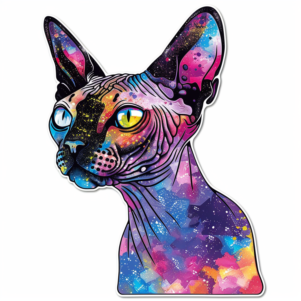 Sphynx Cat Vinyl Decal Sticker for Car, Laptop, Tumbler and more # F010059