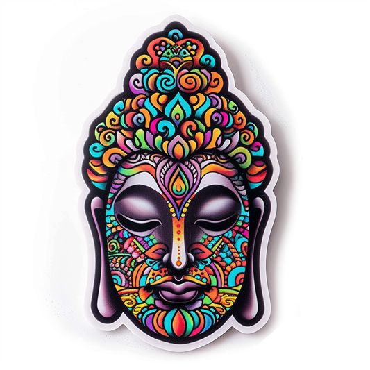 Buddha cartoon majestic Expressive surreal Vinyl Decal Sticker for Car, Laptop, Tumbler and more # F017005
