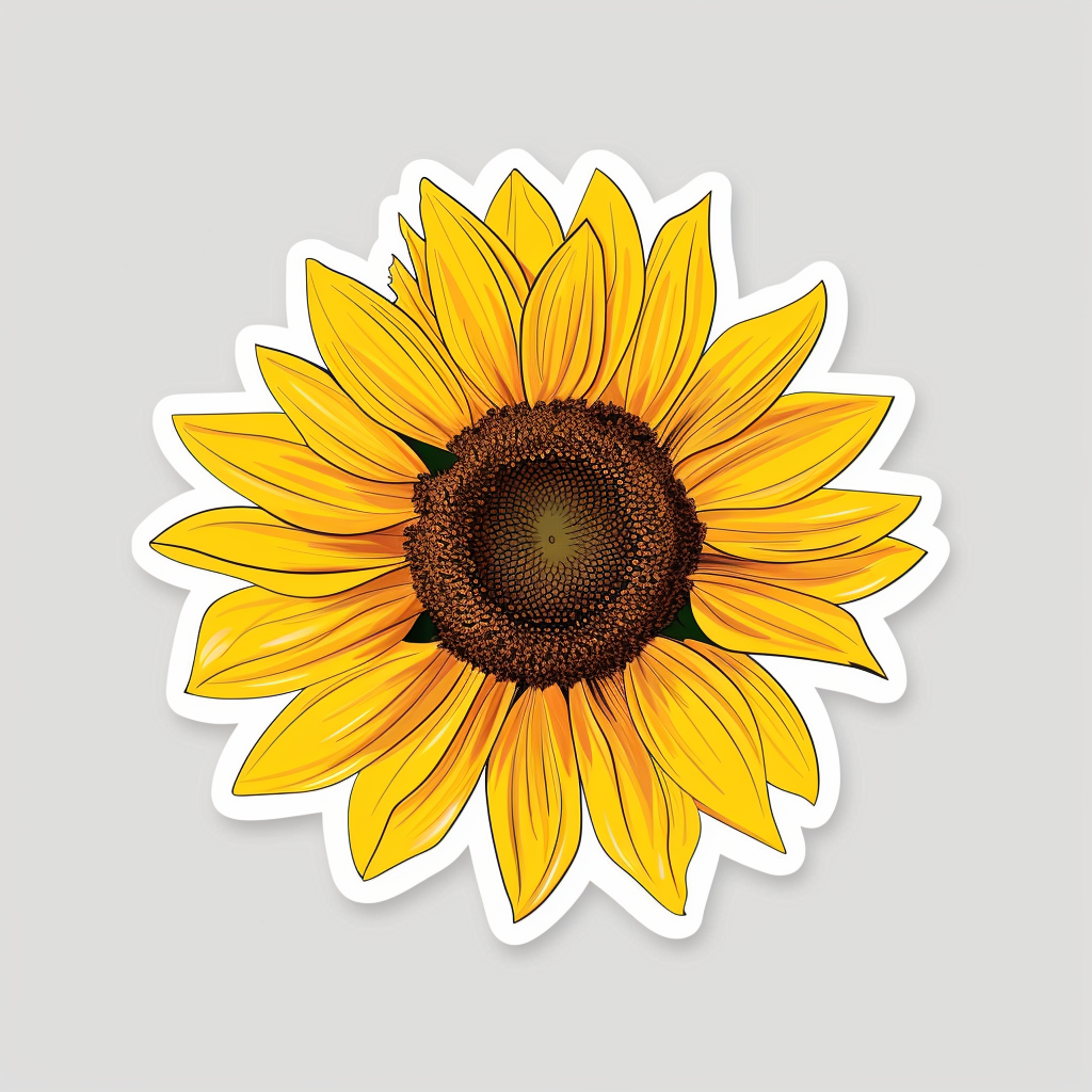 Sunflower flower majestic Expressive surreal Vinyl Decal Sticker for Car, Laptop, Tumbler and more # F023018