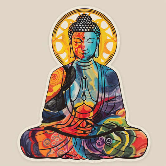 Sticker of a Buddha majestic Expressive surreal Vinyl Decal Sticker for Car, Laptop, Tumbler and more # F016868