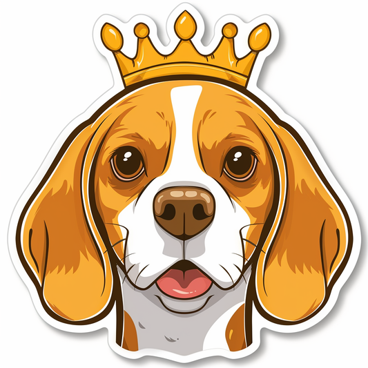 Beagle dog crowned Vinyl Decal Sticker for Car, Laptop, Tumbler and more # F011861