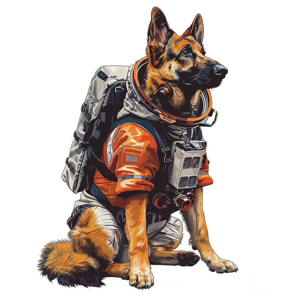 German Shepherd Dog astronaut Vinyl Decal Sticker for Car, Laptop, Tumbler and more # F011734