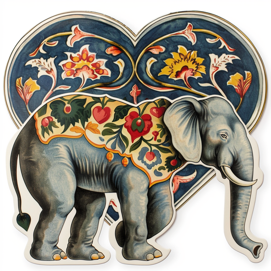 Elephant Expressive surreal Vinyl Decal Sticker for Car, Laptop, Tumbler and more # F022389