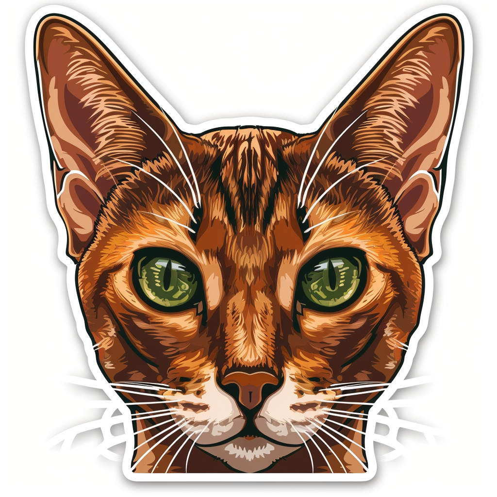 Abyssinian Cat astronaut majestic Expressive surreal Vinyl Decal Sticker for Car, Laptop, Tumbler and more # F021088-4" x 4"
