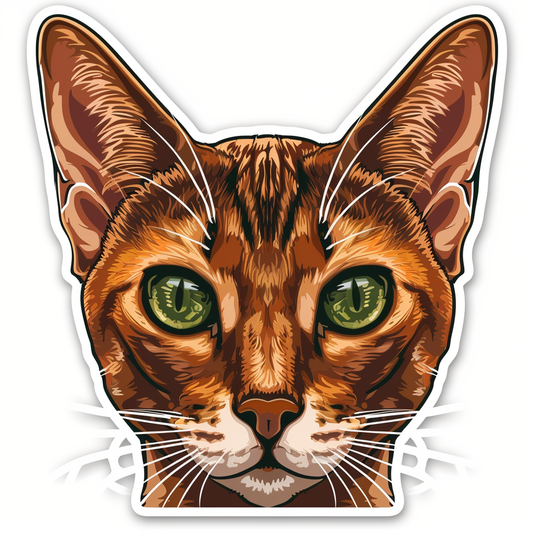 Abyssinian Cat astronaut majestic Expressive surreal Vinyl Decal Sticker for Car, Laptop, Tumbler and more # F021088-4" x 4"