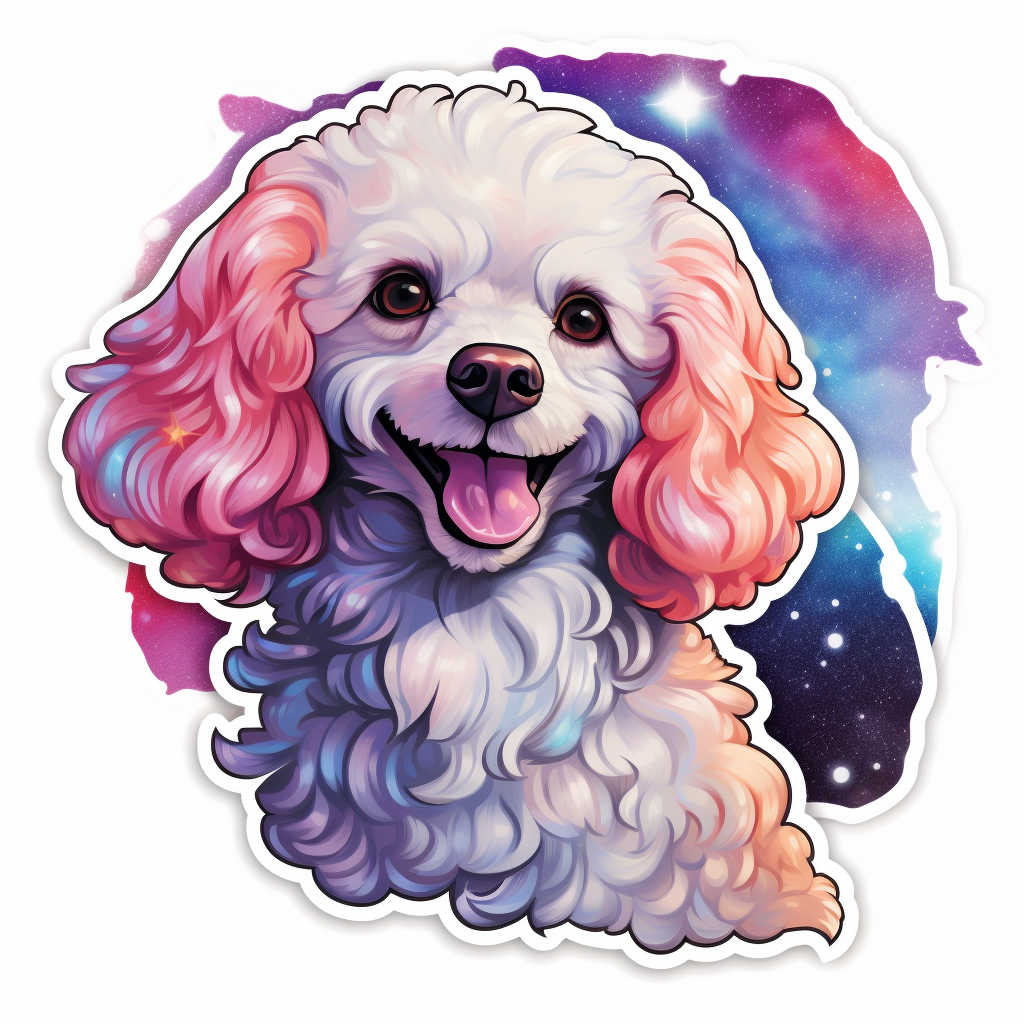 Poodle dog Cosmic Vinyl Decal Sticker for Car, Laptop, Tumbler and more # F012277