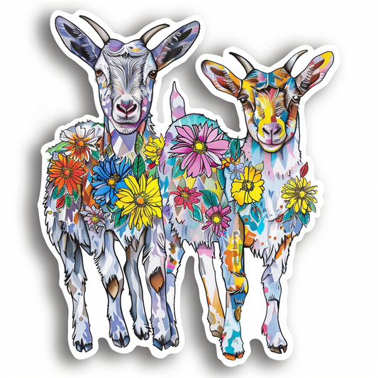Goat majestic Expressive surreal Vinyl Decal Sticker for Car, Laptop, Tumbler and more # F020519-4" x 4"