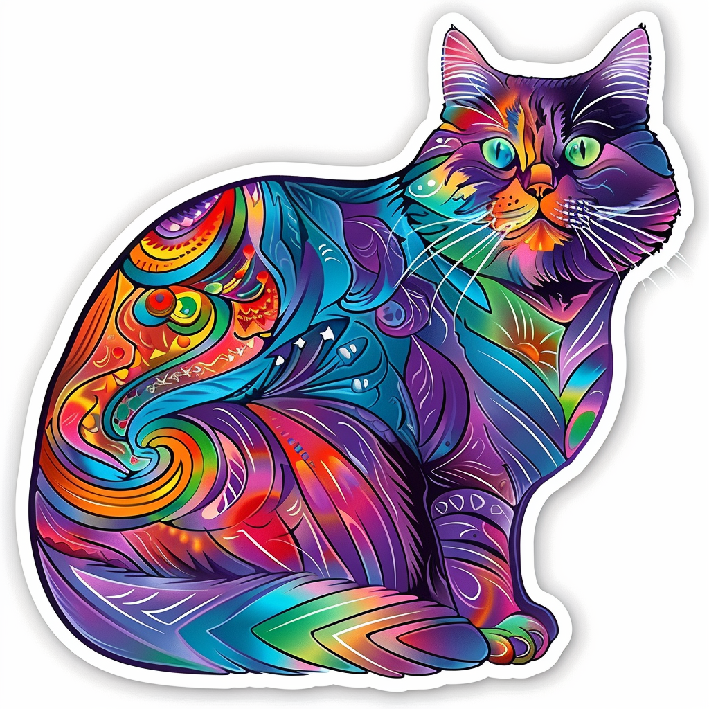 American Shorthair Cat majestic Expressive surreal Vinyl Decal Sticker for Car, Laptop, Tumbler and more # F018667