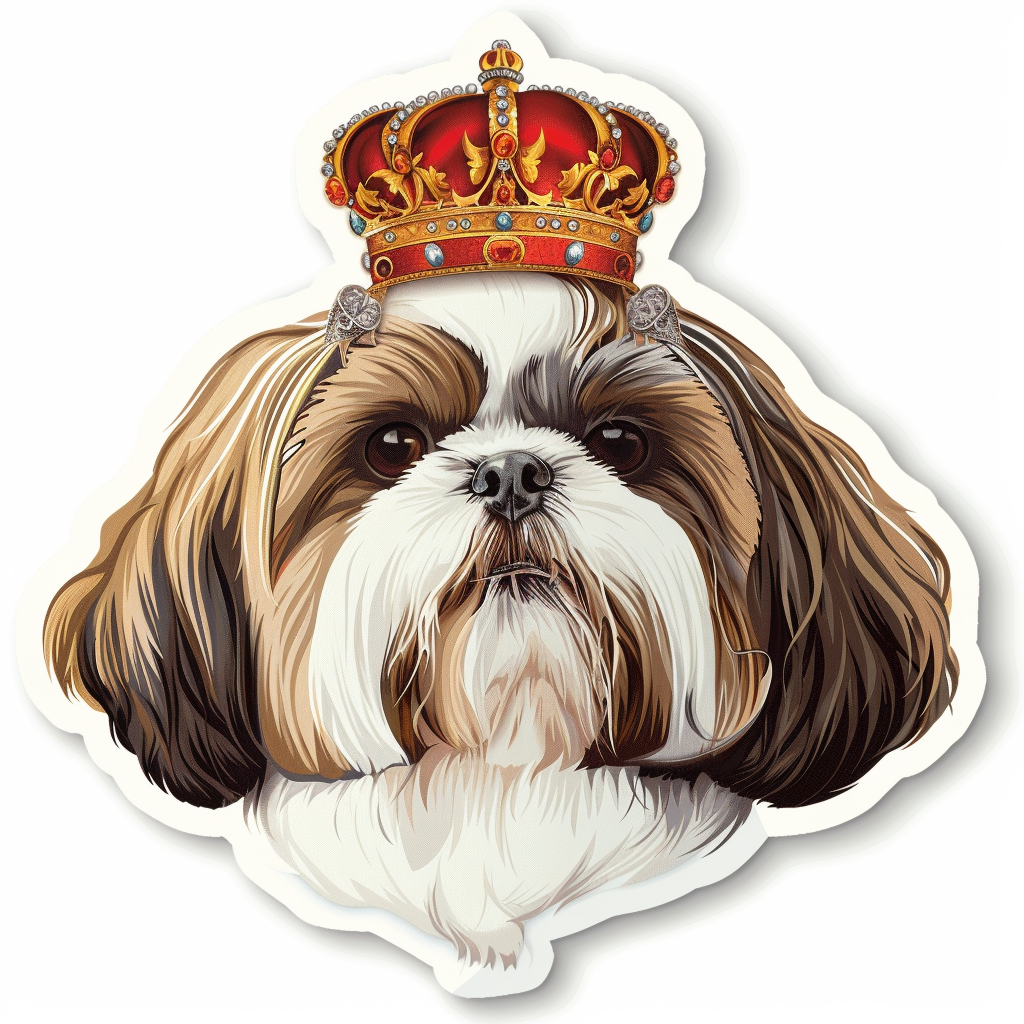Adorable Shih Tzu Dog Expressive surreal Vinyl Decal Sticker for Car, Laptop, Tumbler and more # F018421