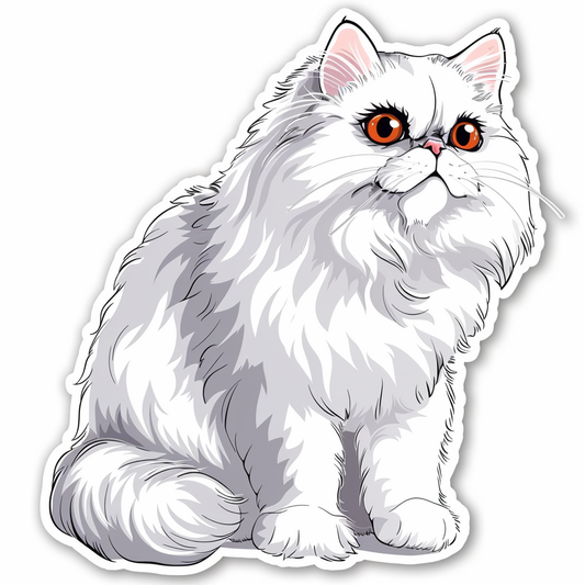 Persian Cat Expressive surreal Vinyl Decal Sticker for Car, Laptop, Tumbler and more # F016516