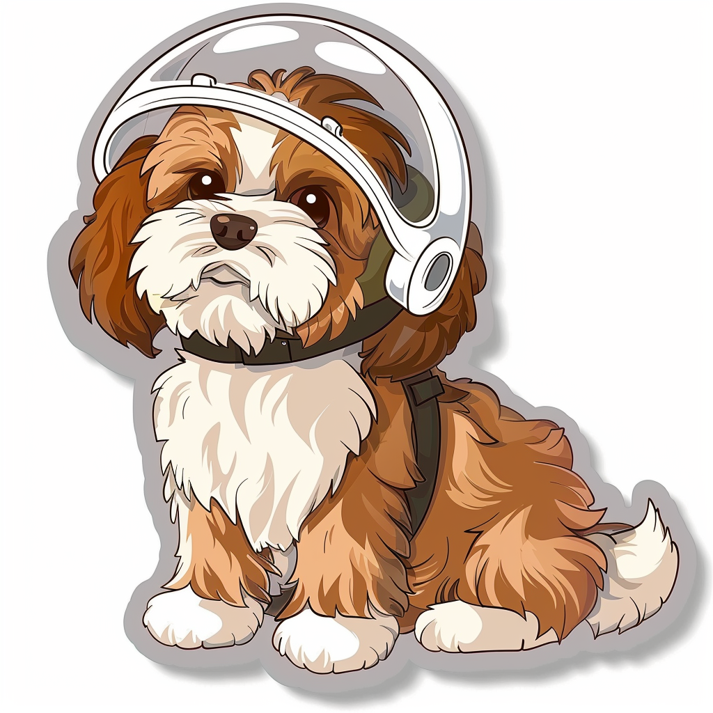 Adorable Shih Tzu Dog Expressive surreal Vinyl Decal Sticker for Car, Laptop, Tumbler and more # F018139