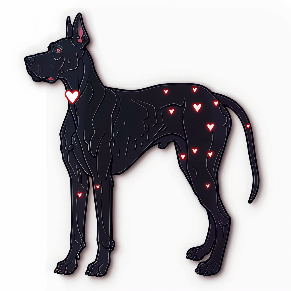 Adorable Great Dane Dog Expressive surreal Vinyl Decal Sticker for Car, Laptop, Tumbler and more # F018036