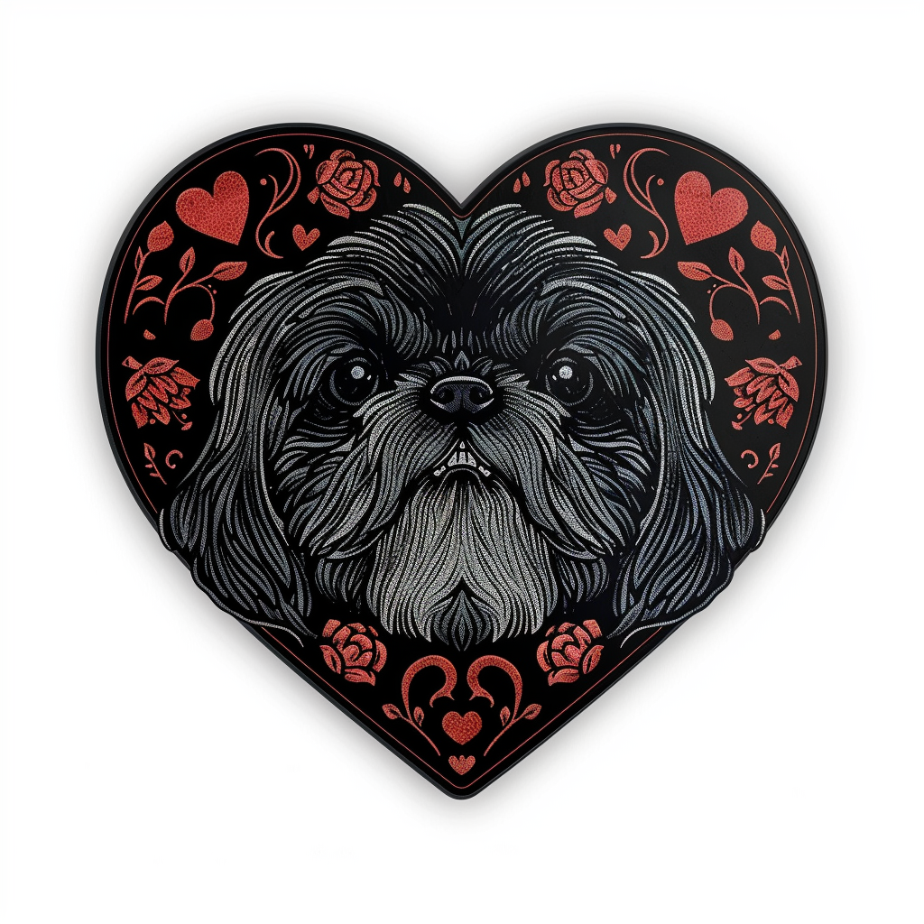 Adorable Shih Tzu Dog Expressive surreal Vinyl Decal Sticker for Car, Laptop, Tumbler and more # F018222