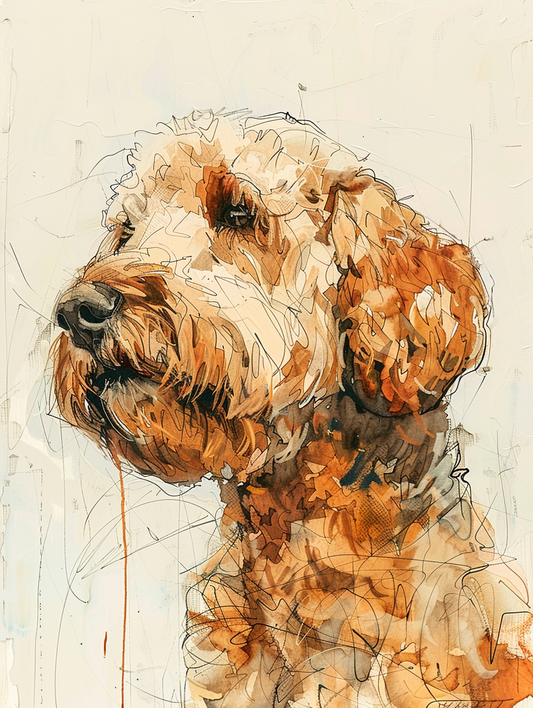 Poster of Goldendoodle dog  Poster # F024292