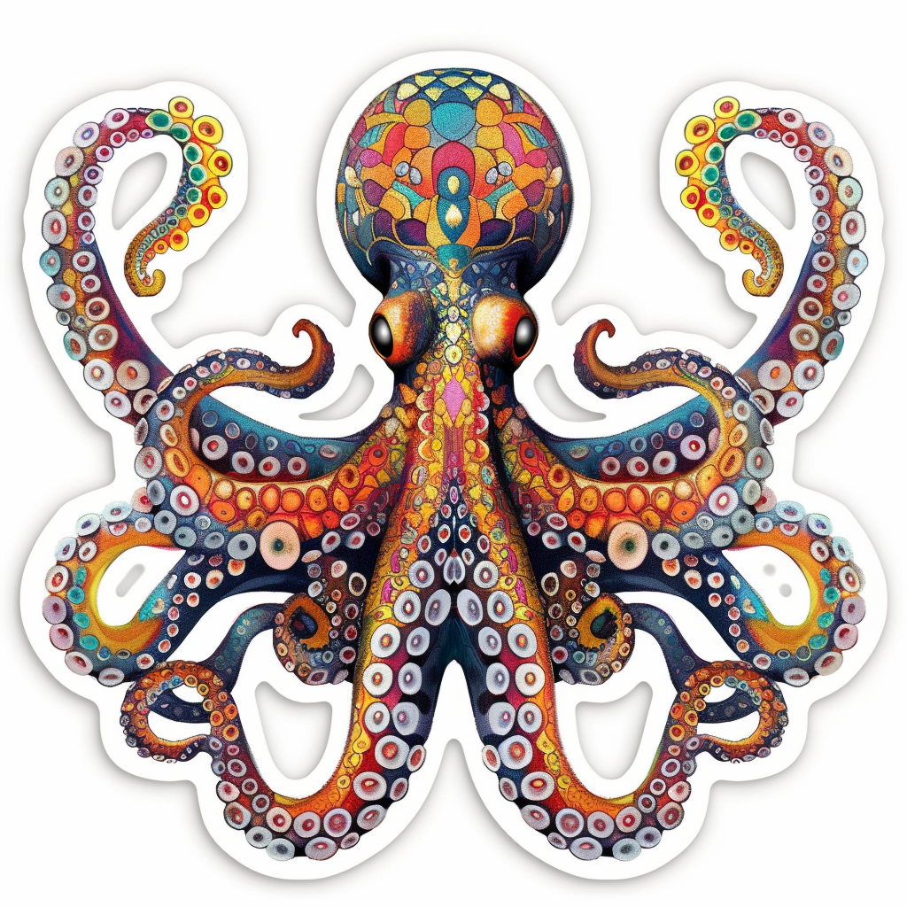 Sticker of an Octopus astronaut majestic Expressive surreal Vinyl Decal Sticker for Car, Laptop, Tumbler and more # F015489