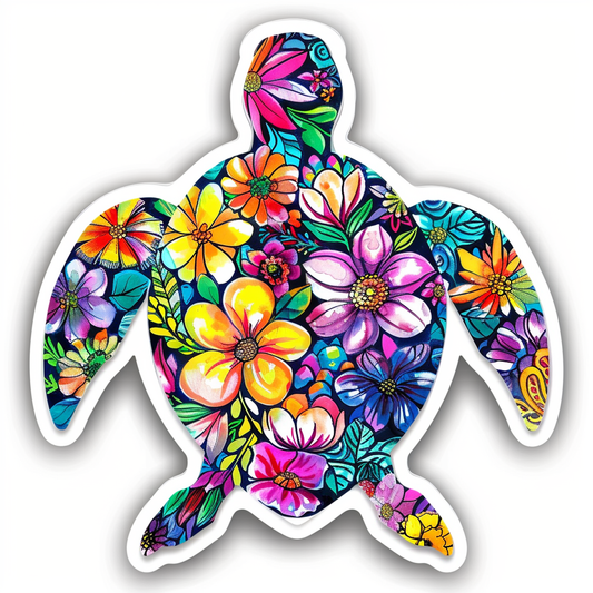 Sticker of a turtle majestic Expressive surreal Vinyl Decal Sticker for Car, Laptop, Tumbler and more # F022015