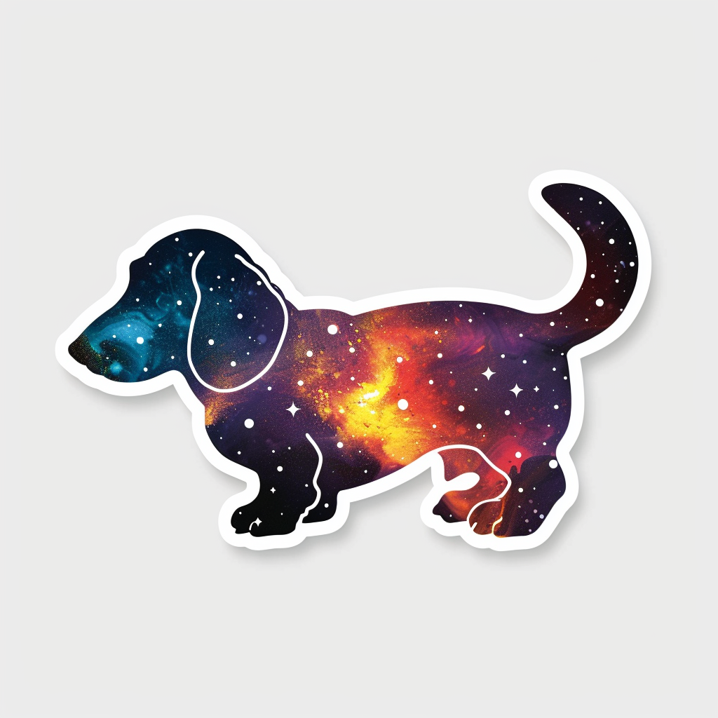 Dachshund Dog galaxy Vinyl Decal Sticker for Car, Laptop, Tumbler and more # F012988